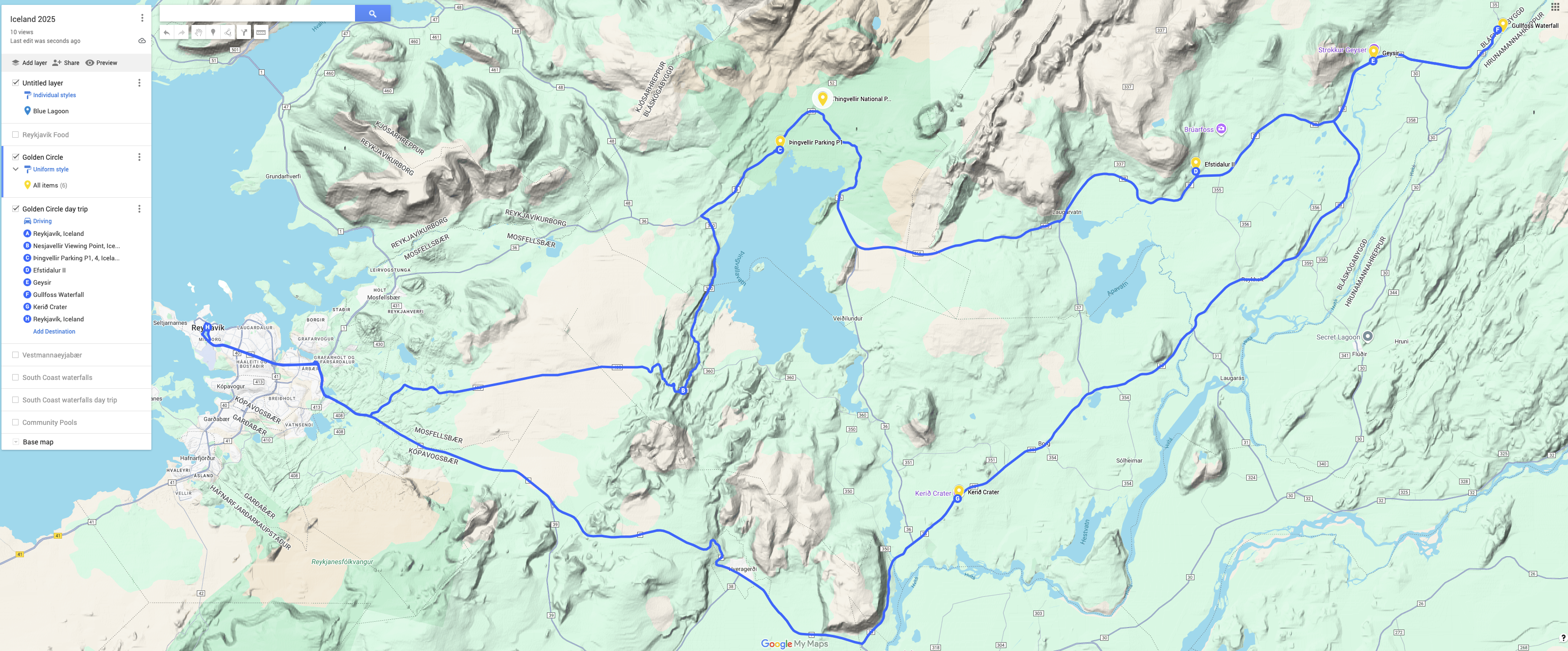 Golden Circle map